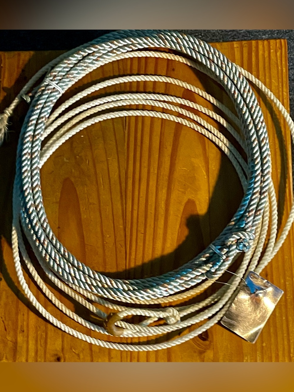 2 Kids Roping Ropes 1 Silver Dot roping rope NWT 2nd one has rawhide hondo